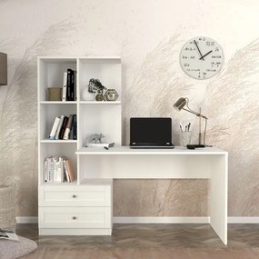 Γραφείο εργασίας Mantra Megapap χρώμα λευκό 155x60x152εκ.