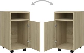 vidaXL Βοηθητ. Ντουλάπι με Τροχούς Sonoma Δρύς 33x38x60 εκ Επεξ. Ξύλο