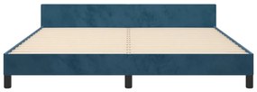 vidaXL Πλαίσιο Κρεβατιού με Κεφαλάρι Σκ. Μπλε 160x200 εκ. Βελούδινο