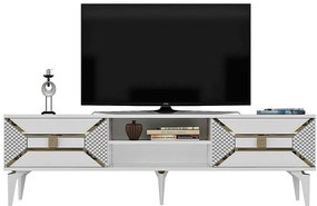 Έπιπλο Τηλεόρασης Yumedi 475OLV1160 150x30x50cm White-Gold