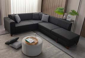 Corner Sofa-Bed West Right - Anthracite Anthracite