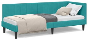 vidaXL Κρεβάτι Γωνίας με κεφαλάρι Τιρκουάζ 80 x 200 cm Βελούδο