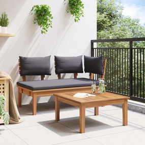 vidaXL Σετ Παγκάκι και Τραπέζι Κήπου 2 pcs Γκρι και Καφέ