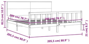 ΠΛΑΙΣΙΟ ΚΡΕΒΑΤΙΟΥ ΜΕ ΚΕΦΑΛΑΡΙ 200 X 200 ΕΚ. ΑΠΟ ΜΑΣΙΦ ΞΥΛΟ 3193421