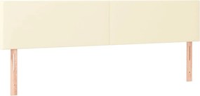 vidaXL Κρεβάτι Boxspring με Στρώμα Κρεμ 160x200εκ. από Συνθετικό Δέρμα