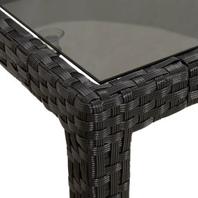 vidaXL Τραπέζι Φαγητού Μαύρο 190x90x75 εκ. Πολυ Ρατάν