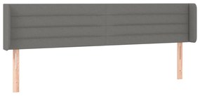 vidaXL Κεφαλάρι με Πτερύγια Σκούρο Γκρι 163x16x78/88 εκ. Υφασμάτινο