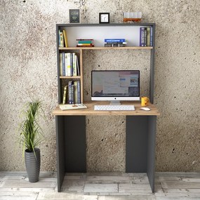 Γραφείο με ραφιέρα &quot;VIANA&quot; σε χρώμα atlantic pine/ανθρακί 90x52x148