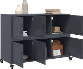vidaXL Ντουλάπι Ανθρακί 100,5x39x72 εκ. από Χάλυβα