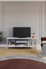 Έπιπλο Τηλεόρασης Λευκό LOCUSEL 120x30x42.6