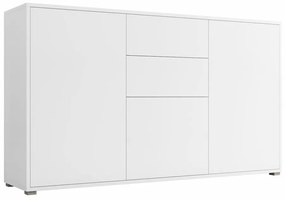 Σιφονιέρα Comfivo A110, Ματ άσπρο, Άσπρο, Με συρτάρια και ντουλάπια, Αριθμός συρταριών: 2, 93x141x41cm, 51 kg | Epipla1.gr