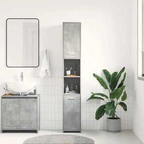 vidaXL Στήλη Μπάνιου Γκρι Σκυροδέματος 30x30x183,5 εκ. Επεξεργ. Ξύλο