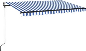 vidaXL Τέντα Συρόμενη Αυτόματη Μπλε / Λευκό 400 x 350 εκ.