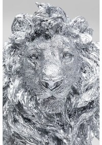 Διακοσμητική Επιτραπέζια Φιγούρα Καθιστό Λιοντάρι Ασημί 42 εκ. 34x22x42εκ - Ασημί