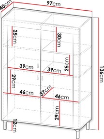 Μπουφές Mossa-Mauro - 97.00Χ40.00Χ136.00cm