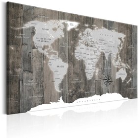 Πίνακας - World Map: Wooden World 60x40