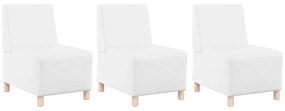 vidaXL Καναπέδες 3 pcs Λευκό 55 x 74 x 82 εκ. Τεχνητό δέρμα