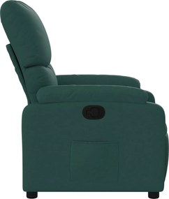 vidaXL Πολυθρόνα Ανακλινόμενη Σκούρο Πράσινο Υφασμάτινη