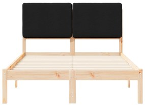 vidaXL Σκελετός Κρεβατιού με Επενδεδυμένο Κεφαλάρι Μαύρο 120 x 200 cm