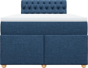 vidaXL Κρεβάτι Boxspring με Στρώμα Μπλε 120x200 εκ. Υφασμάτινο