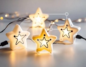 Intra Συλλεκτικό Ξύλινο Παζλ Plywood 4mm - Ομάδα λευκών φώτων σε σχήμα αστεριού Σε Ξύλινο Κουτί - Διαστάσεις Puzzle: 10x10 cm – 25 κομμάτια