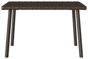 Κήπος Τραπέζι καφέ ορθογώνιο καφέ 60x40x37 cm Poly Rattan - Καφέ