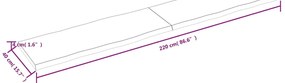 Επιφ Τραπεζιού Αν Καφέ 220x40x(2-4)εκ.Ακατέργ. Μασίφ Ξύλο Δρυός - Καφέ