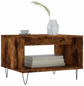 vidaXL Τραπεζάκι Σαλονιού Καπνιστή Δρυς 60x50x40 εκ. Επεξεργ. Ξύλο