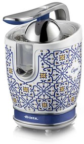 Πρέσα εσπεριδοειδών Ariete VINTAGE JUICER 0413/0C, 85W, Μεταλλικό σώμα, Αθόρυβη λειτουργία, 2 εξαρτήματα, Λευκό/μπλε