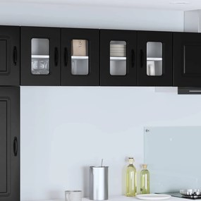 vidaXL Πάνελ πλυντηρίου πιάτων Kalmar 2 pcs Μαύρο Επεξεργασμένο Ξύλο