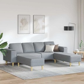 vidaXL Σετ Καναπέ 3 pcs Ανοιχτό γκρι ύφασμα