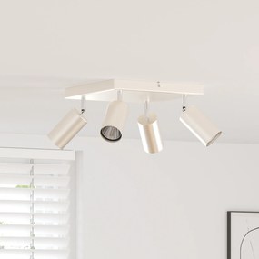 vidaXL Οροφάκι 4 Way Ρυθμιζόμενο Βουρτσιστό Νίκελ GU10