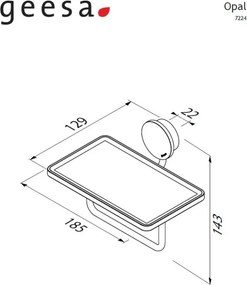 Geesa Opal 7224 Brushed Black - Χαρτοθήκη με Εταζερα