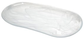 Πιατέλα Σερβιρίσματος Οβάλ Γυάλινη Λευκή Atlas ESPIEL 27x14εκ. HOR1019K6