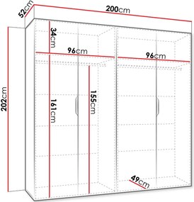 Ντουλάπα Malaga plus τετράφυλλη-Leuko