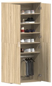 vidaXL Ντουλάπι Παπουτσιών Σονομά Οάκ 80x39x180 εκ Επεξεργασμένο Ξύλο