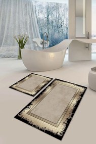 Stewehome Σετ 2 τεμαχίων χαλάκια μπάνιου με αντιολισθητική βάση Χρυσό 60x100x6 cm