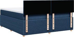 vidaXL Κρεβάτι Boxspring με Στρώμα Μπλε 180x200 εκ. Υφασμάτινο