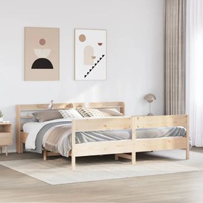 vidaXL Σκελετός Κρεβατιού Χωρίς Στρώμα 180x200 εκ Μασίφ Ξύλο Πεύκου