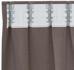 vidaXL Κουρτίνες συσκότισης με κουρτίνες 2 pcs Σκούρο καφέ Σκούρο καφέ