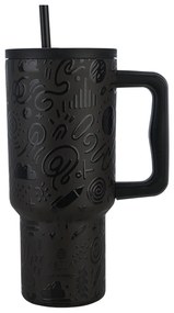 Κούπα Θερμός Με Λαβή & Καλαμάκι 900ml Estia Save The Aegean Tumbler Noir Echo 01-32098