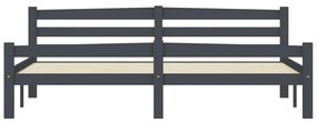 vidaXL Πλαίσιο Κρεβατιού Σκούρο Γκρι 180 x 200 εκ. Μασίφ Ξύλο Πεύκου