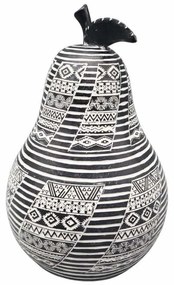 Διακοσμητικό Αχλάδι FIG209 14x14x20,5cm White-Black Espiel Πολυρεσίνη