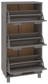 vidaXL Παπουτσοθήκη HAMAR Αν. Γκρι 59,5x35x117 εκ. Μασίφ Ξύλο Πεύκου