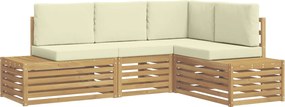 vidaXL Σειρά Καναπέ Εξωτερικού Λευκό 213,5 x 154,5 x 73 εκ Πολυεστέρας