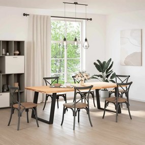 vidaXL Πόδια Τραπεζαρίας σε Σχήμα U, 2 τεμ. Μαύρο, Ατσάλι 90x(72-73) εκ.