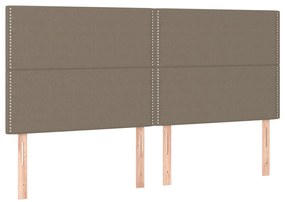 Κρεβάτι Boxspring με Στρώμα Taupe 160x200 εκ. Υφασμάτινο - Μπεζ-Γκρι