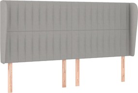 vidaXL Κρεβάτι Boxspring με Στρώμα Ανοιχτό Γκρι 180x200 εκ. Υφασμάτινο