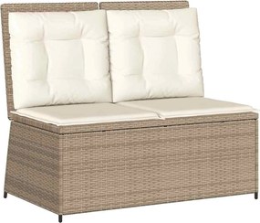 vidaXL Παγκάκι κήπου Μπεζ συνθετικό ρατάν