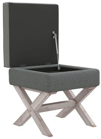 vidaXL Σκαμπό Αποθήκευσης Σκούρο Γκρι 45 x 45 x 49 εκ. Υφασμάτινο